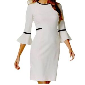 Calvin Klein White Dress with Black Trim